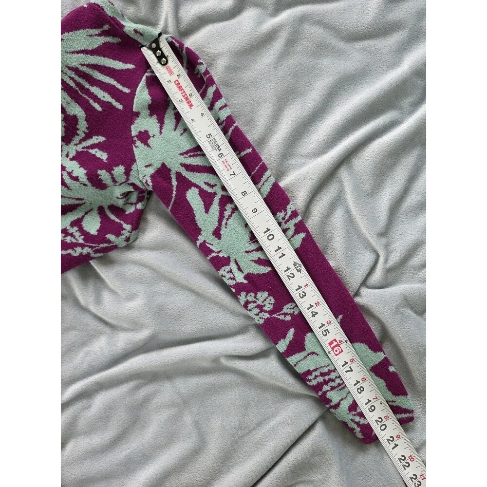 Future Collective Gabriella Karefa-Johnson Purple Teal Floral Cardigan XXS